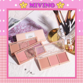 Má hồng Mivino phấn má 3 ô nhiều màu đa dạng trang điểm dễ dàng PN02