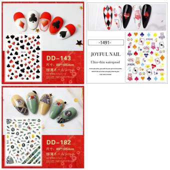 Sticker  lá bài dán móng tay nail mẫu 3d mới