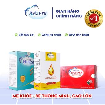 Combo 3 hộp sắt canxi DHA Avisure 160 viên cho bà bầu