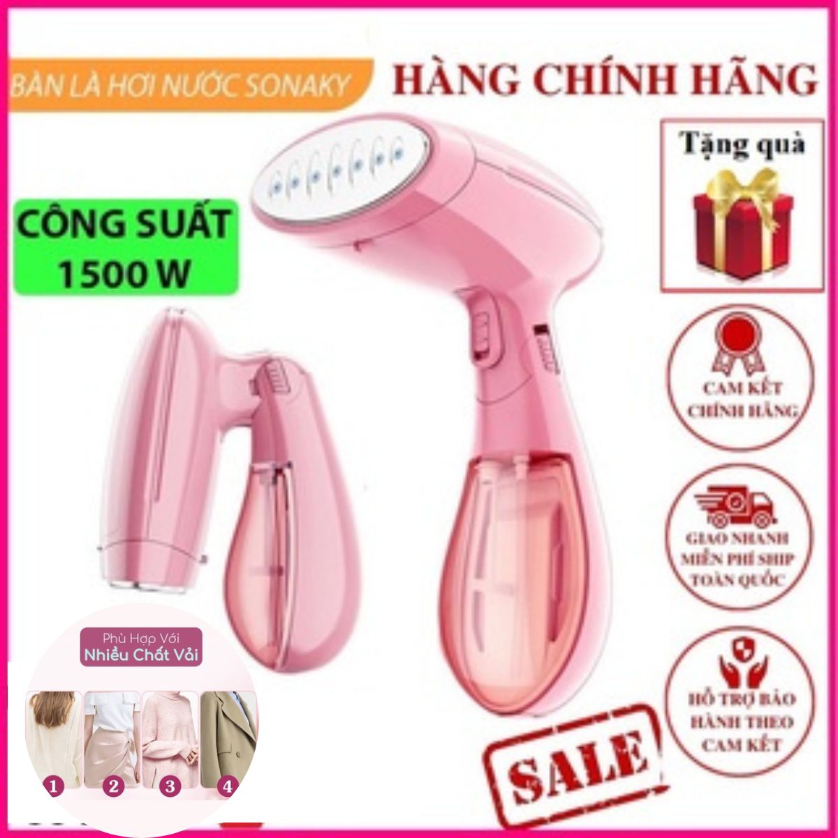 Bàn là hơi nước cầm tay gấp gọn Sokany sk-3060 130ml nước, công suất 1500W. Bàn là gấp gọn phun sương, Bàn Ủi Du Lịch Cực Tiện Dụng,  ủi nhanh mọi loại vải không lo mỏi tay [ BẢO HÀNH 24 THÁNG ]