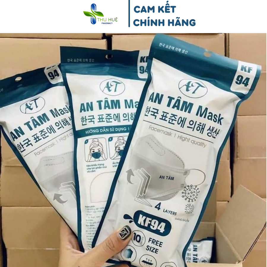 Combo 50 khẩu trang y tế 4D KF94 An Tâm kháng khuẩn cao cấp