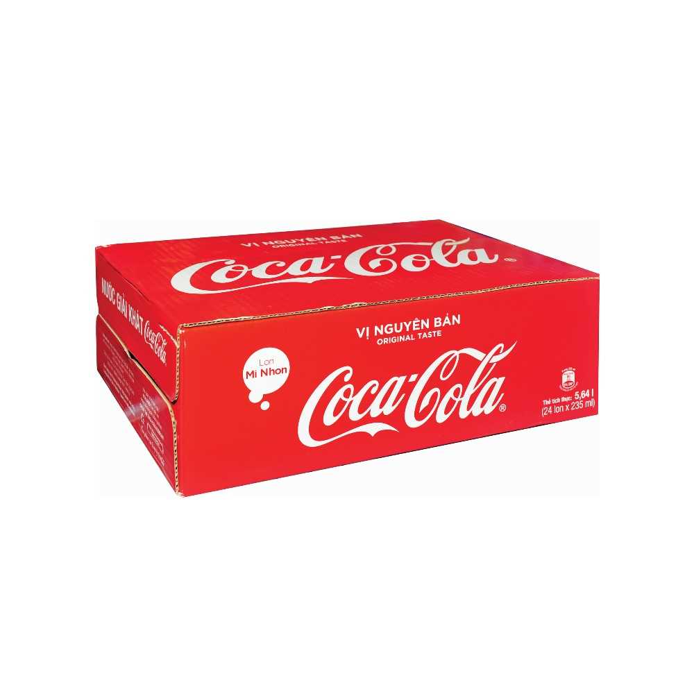 Thùng 24 lon Coca-Cola Vị Nguyên Bản 235ml - thùng nhỏ