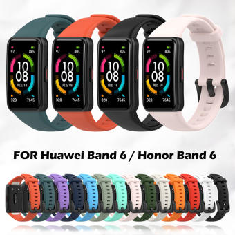 SinHGeY Dây Đeo Silicon Mềm Cho Huawei Band 6 Dây Đeo Silicon Mềm Vòng Đeo Tay Thay Thế Cho Honor Band 6 Dây Đeo Đồng Hồ Mới [Hàng Có Sẵn]