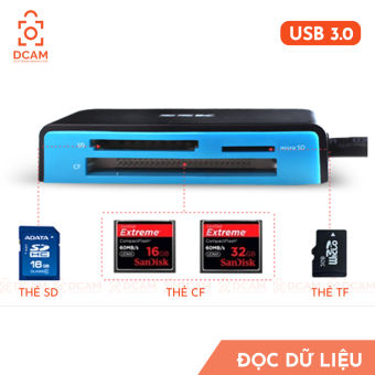 Đầu đọc thẻ tốc độ cao USB 3.0 - đọc thẻ nhớ máy ảnh SD, CF, micro SD