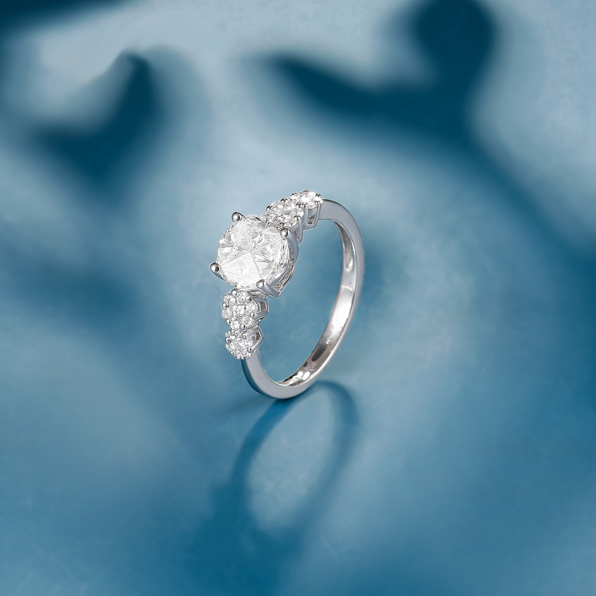 Anello con diamanti Jermaine Rio Diamonds in oro bianco 18 carati