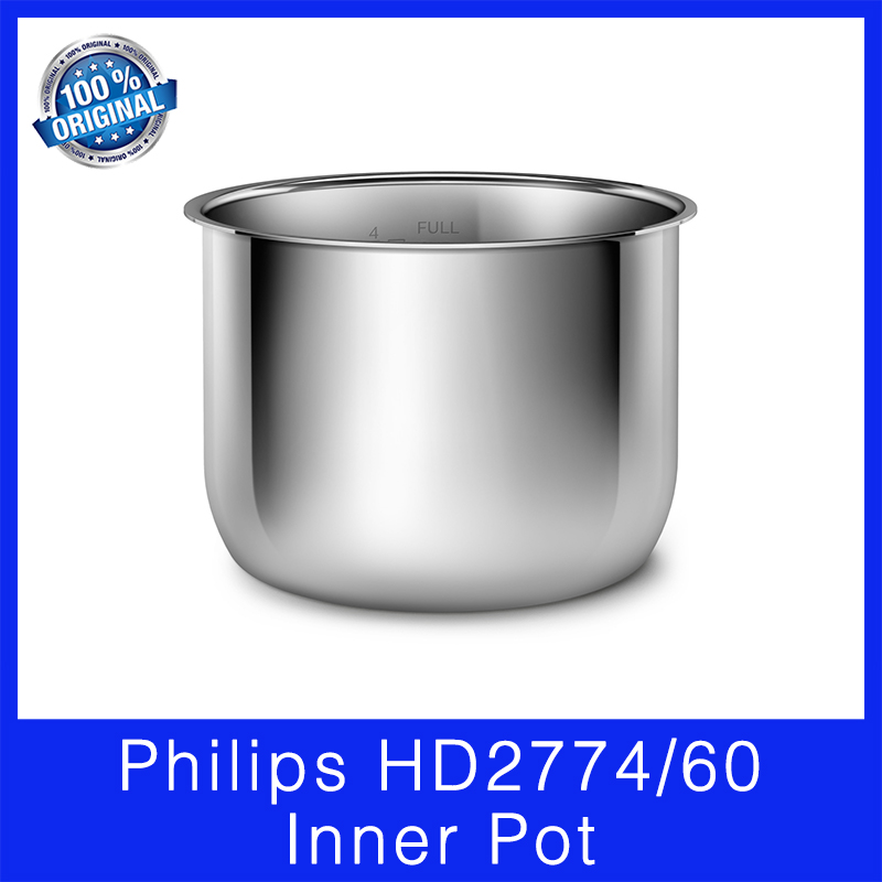 Philips HD2774/60 Stainless Steel Inner Pot. Suitable with Philips HD2238/72 All-in-One Cookers. 8 L Capacity. Anti-Scratch. Local SG Stock.