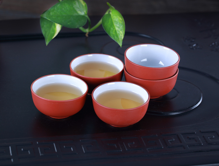 Chén Tử Sa Nghi Hưng - Tráng Men Lòng Trắng - Dung Tích 50ml