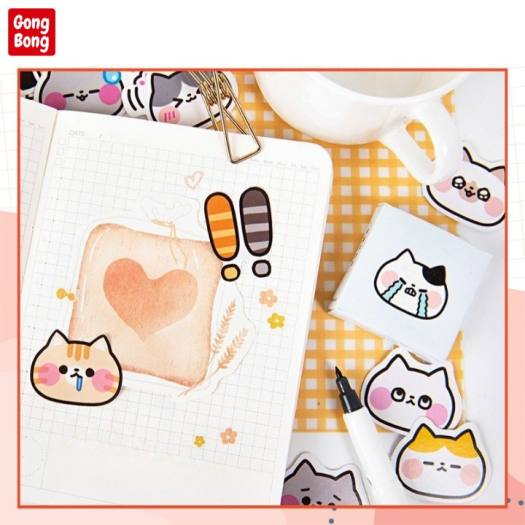Sticker Cute Trang Trí Hình Dán Mèo Cảm Xúc Bộ 26 Nhãn Dán Sổ Tay Điện Thoại Laptop Đồ Dùng