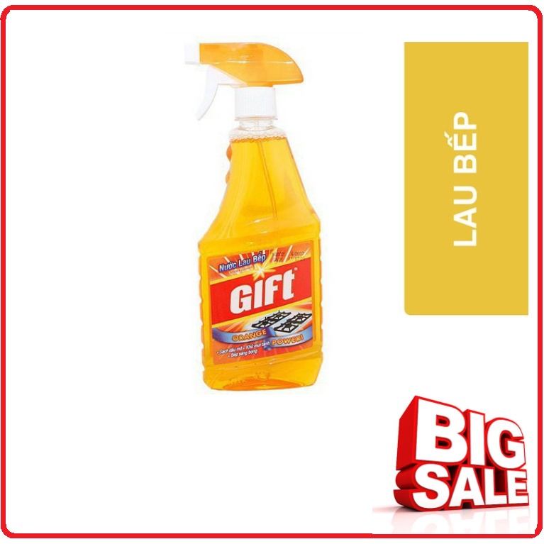 Nước lau bếp gift orange power tinh dầu cam chai 520ml