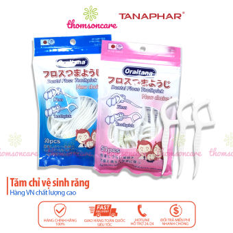 Tăm chỉ kẽ răng Oraltana - Gói 50c Tăm chỉ nha khoa - Vệ sinh miệng Chính hãng