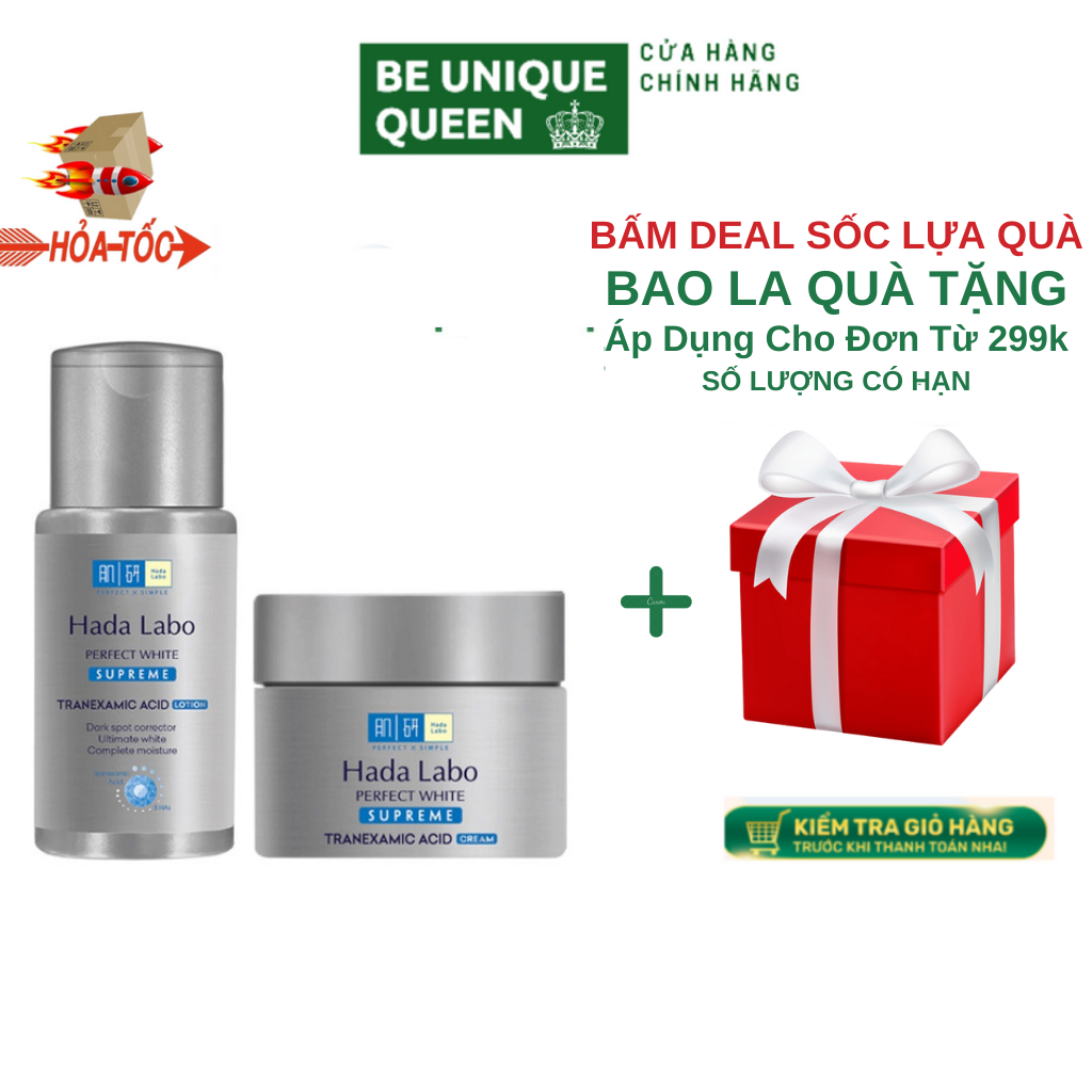 Bộ đôi dưỡng trắng toàn diện Hada Labo Perfect White Supreme - hadalabo