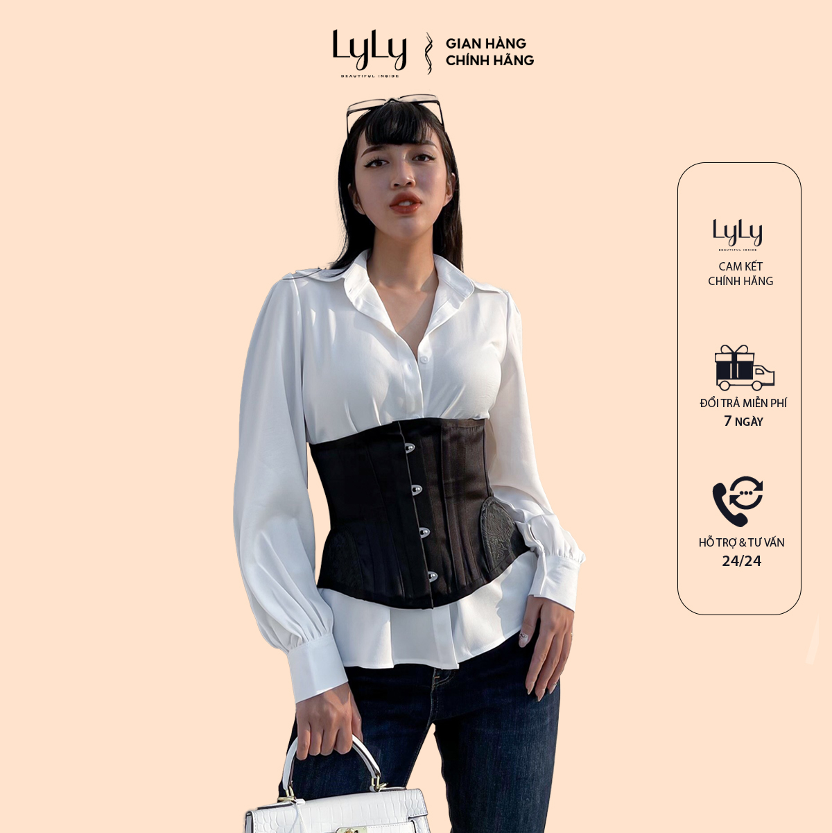 Corset thời trang Lyly Lorem gen nịt bụng, Corset thời trang, không gập không cuộn khi ngồi