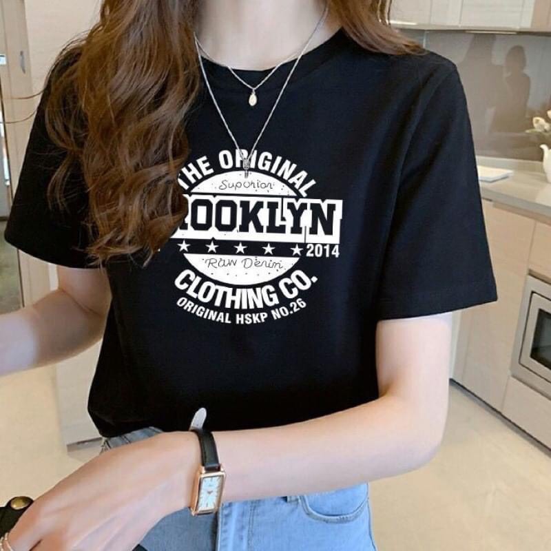 Áo thun áo phông nữ in hình logo cách điệu thun cotton freesize