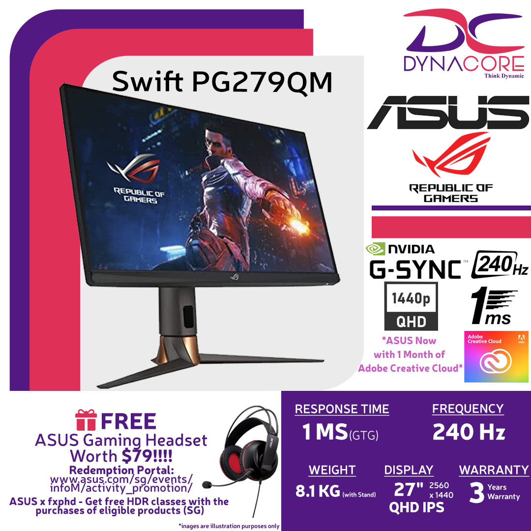 ASUS ROG Swift PG279QM - LED monitor - QHD - 27 - HDR - PG279QM - Computer  Monitors 