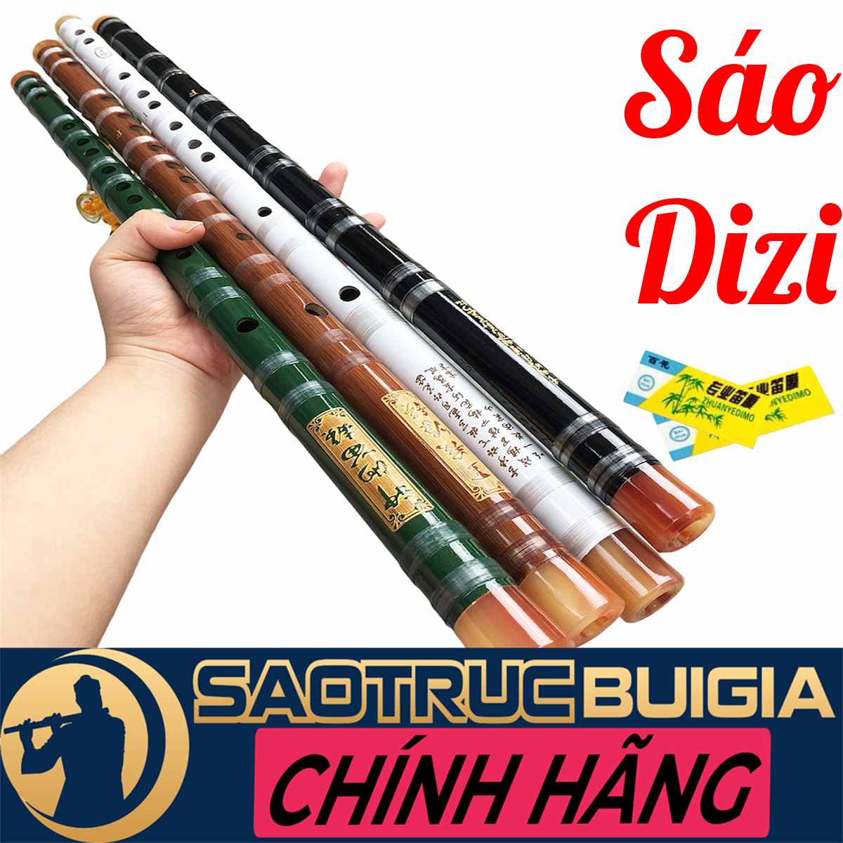 Sáo Dizi La trầm A4 Nhiều màu - Sáo Trúc Bùi Gia tinh chỉnh - Tặng phụ kiện