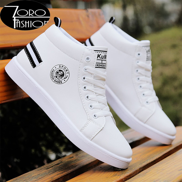 Giày nam thể thao sneaker FIN-X trắng đẹp cổ cao cho học sinh đi học đi làm cao cấp Mã CCD-1