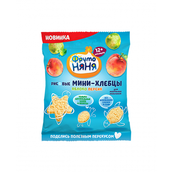 Bánh gạo ăn dặm vị táo, đào Fruto Nyanya 12M