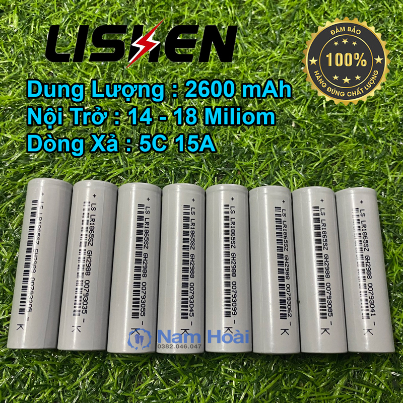 [HCM]Pin Lithium-ion Lishen 18650 - Pin Lion - Pin Li-ion - Pin 3v7 - cell pin 18650 - dung lượng đủ 2500mAH Mới 100%