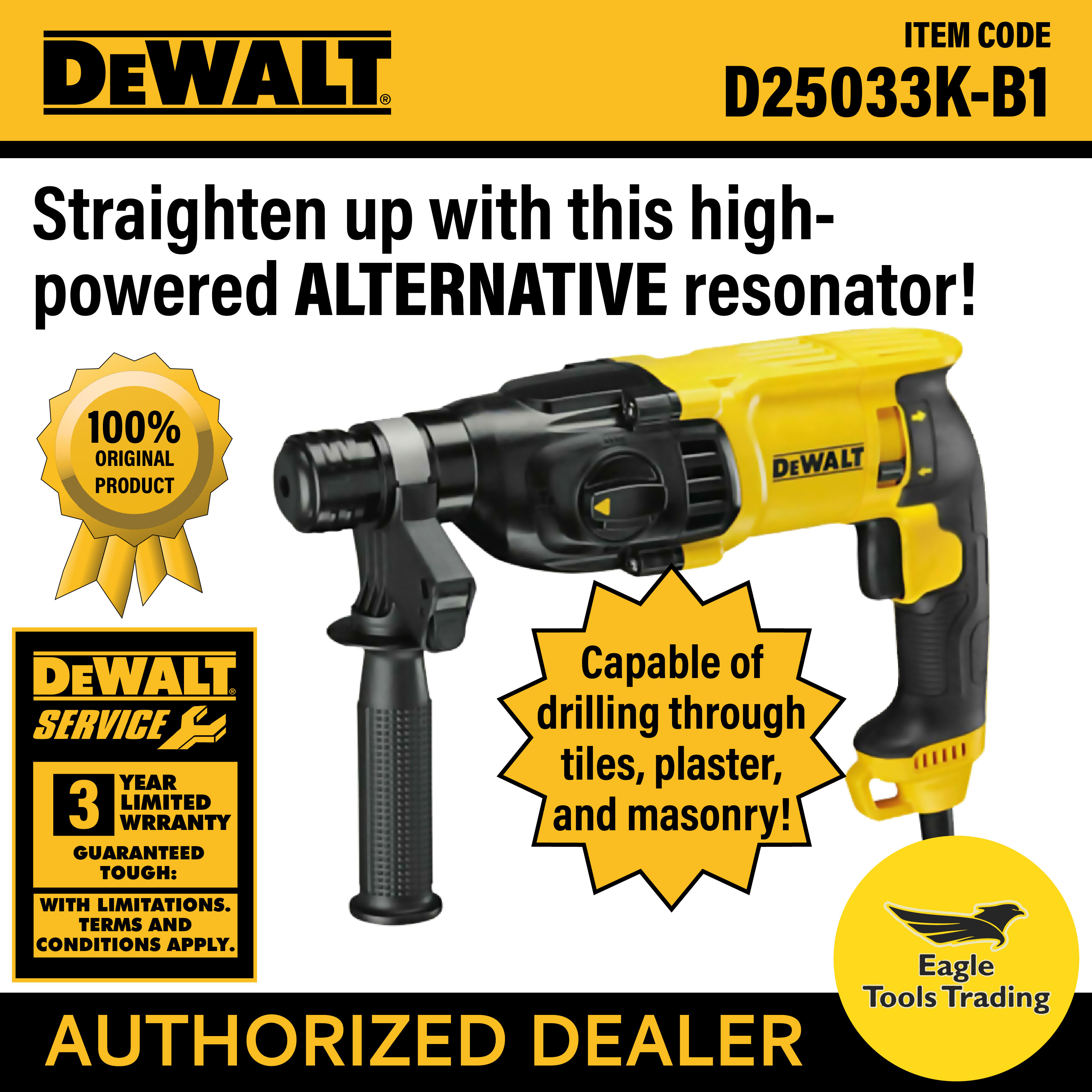 Dewalt D25033K-B1 Rotary Hammer Drill Alternative Shocker