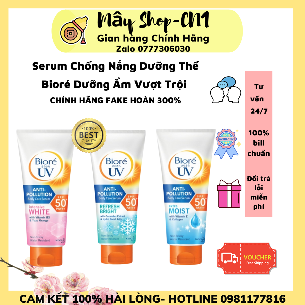Serum chống nắng dưỡng thể biore uv body care intensive white spf50 + pa +++