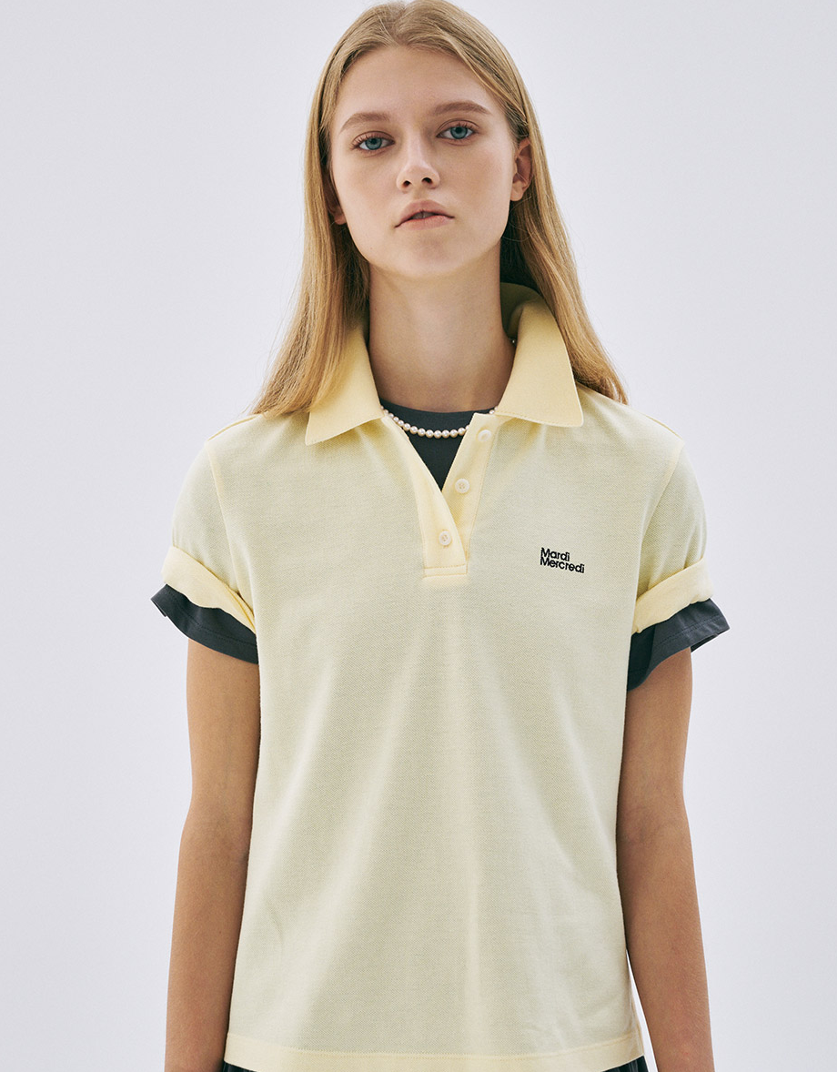 [IVE AnYujin PICK] MARDI MERCREDI SLIM FIT ESSENTIAL PIQUET T SHIRT