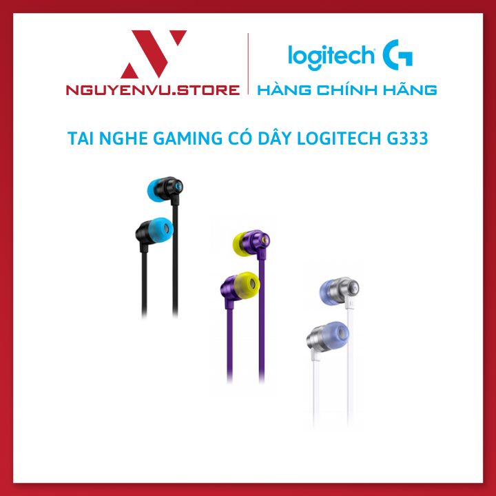 Tai nghe game in-ear Logitech G333 - màn loa động kép Dual Driver, độ bền cao, 3.5mm Aux, Mic và điều khiển trên dây - Hàng Chính hãng