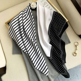 HÀNG CHẤT Khăn lụa vuông 90X90cm choàng cổ, Khăn buộc tóc Turban, Khăn quàng cổ, Cột quấn túi