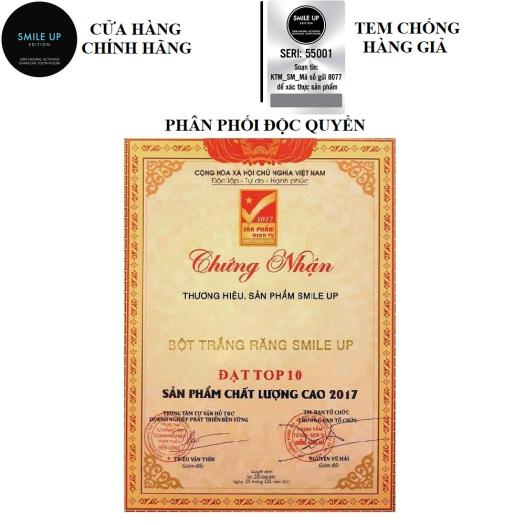 Than hoạt tính trắng răng SMILE UP loại bỏ ố vàng - thơm miệng 100G