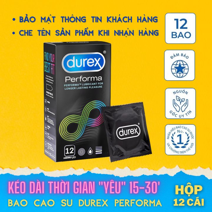 Bao cao su nam Durex Performa Kéo Dài Thời Gian Quan Hệ -