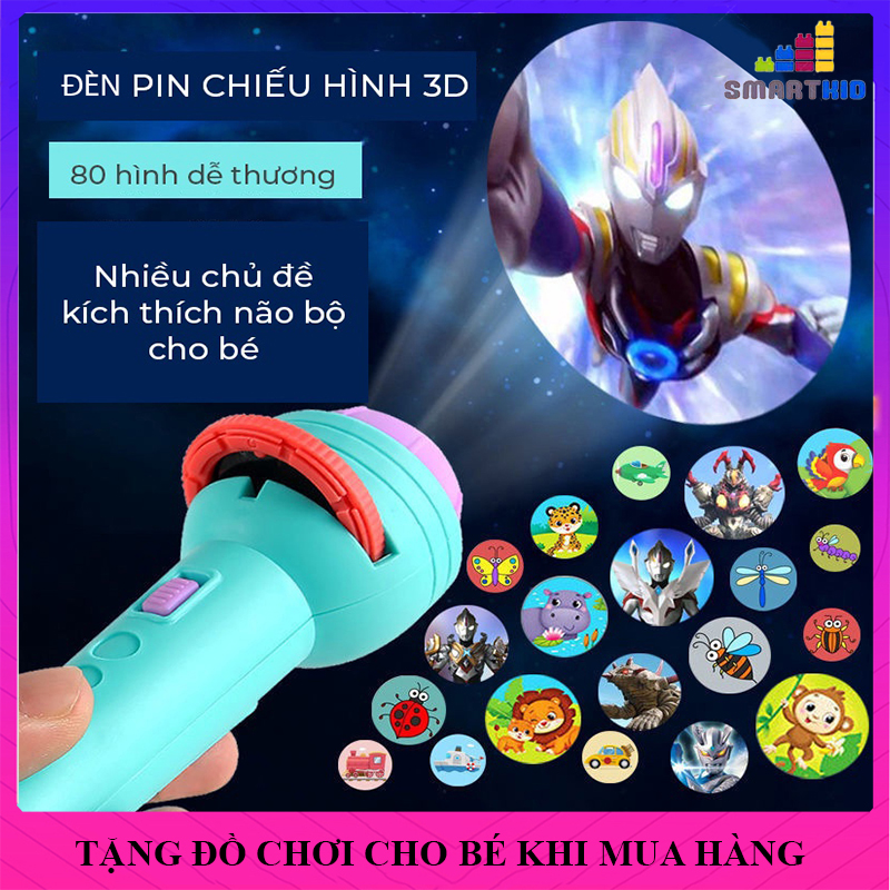 Đèn Pin Chiếu Hình Cho Bé, 80 Hình Động Vật Rất Đáng Yêu Sắc Nét, Đồ Chơi Giáo Dục, Đồ Chơi Học Tập Kích Thích Não, đồ chơi trẻ em, đồ chơi cho bé