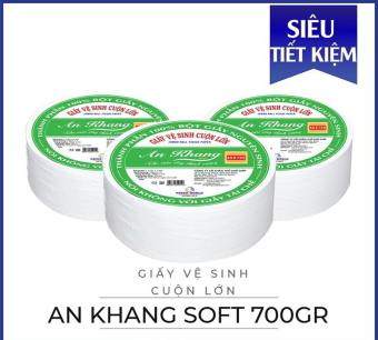 Giấy vệ sinh cuộn lớn An Khang Soft700700g/cuộn cực rẻsiêu mịnđẹp