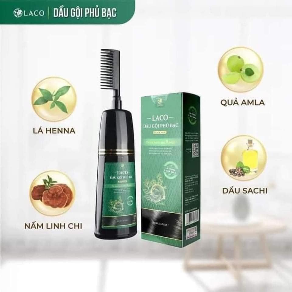 Dầu gội phủ bạc laco, làm đen tóc chỉ sau 9 phút