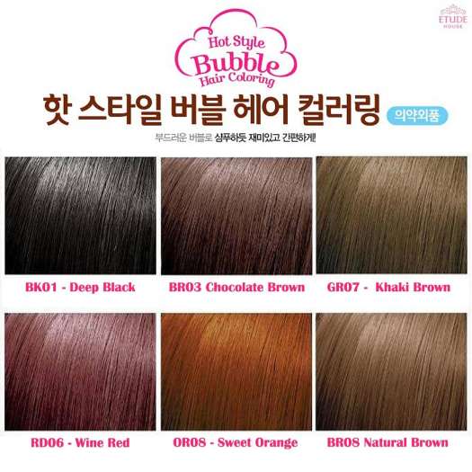 Nhuộm tóc dạng BỌT Màu đẹp Lâu trôi Etude House - Hot Style Bubble Hair Coloring