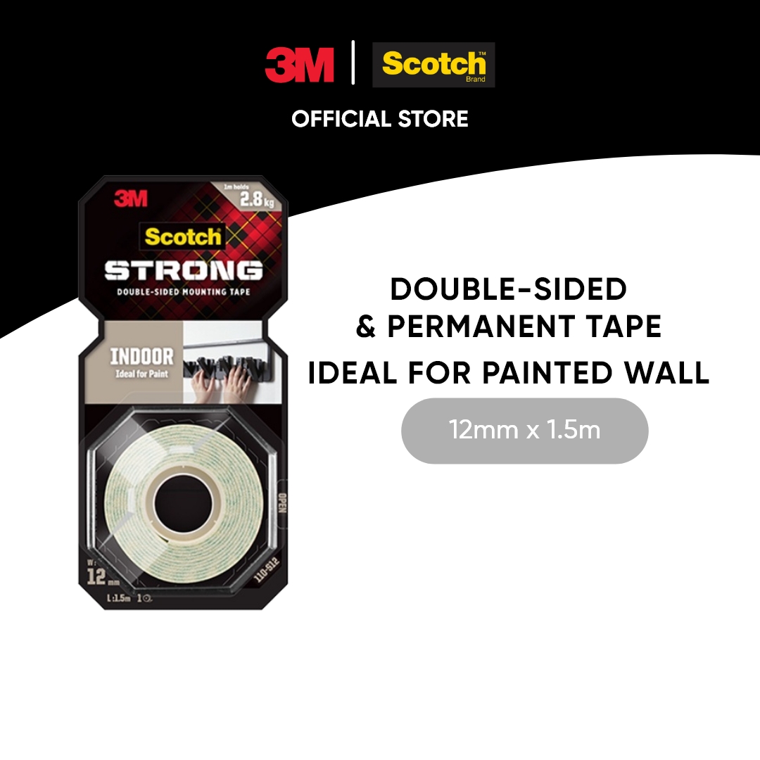3M Scotch Indoor Double Sided Mounting Tape 12 mm x 1.5 m / 12 mm x 4