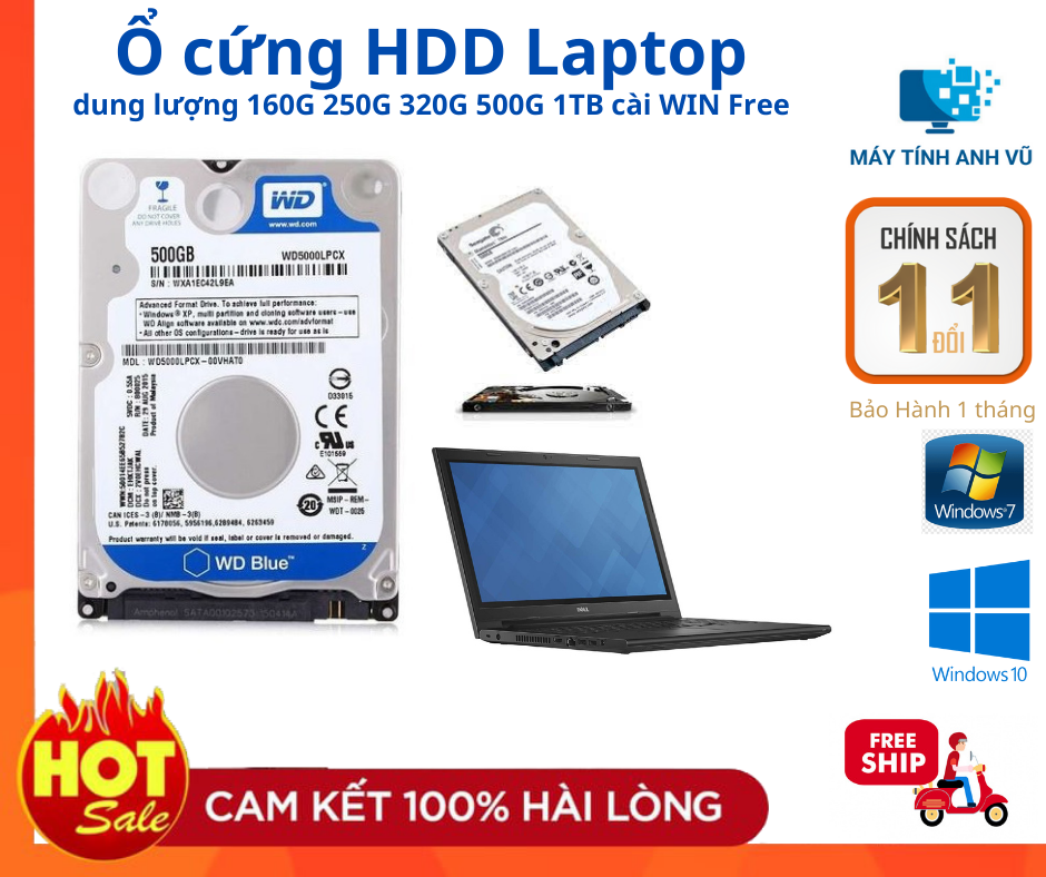 Ổ cứng hdd laptop đủ các loại dung lượng 120g 160g 250g 320g 500g 1tb