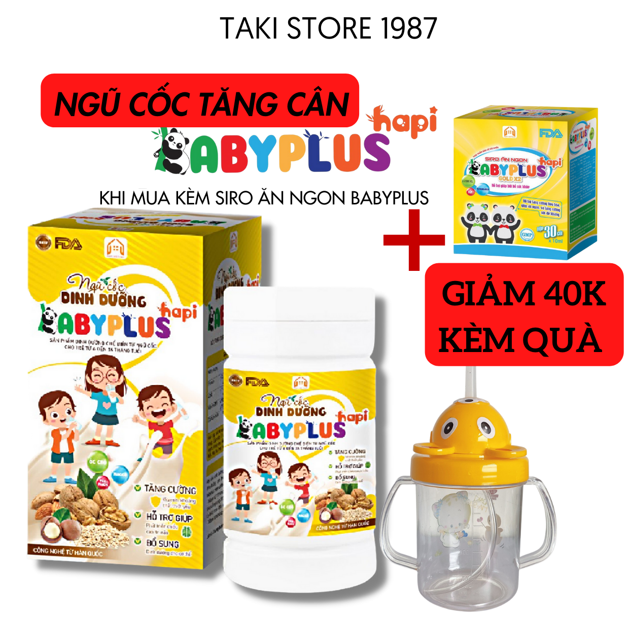 [CÓ QUÀ] Ngũ Cốc Babyplus Hapi - giúp tăng cân , tăng chiều cao , bổ sung sức khỏe , chế biến ăn dặm cho bé