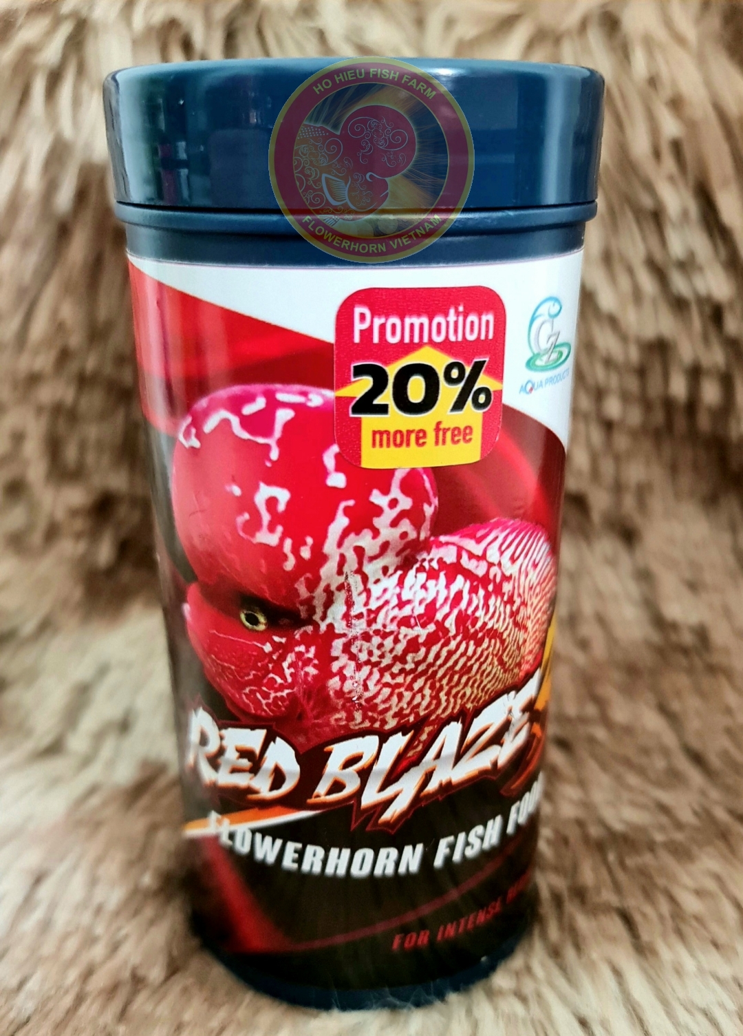 Cz20 red blaze thức ăn cá la hán lên màu, đầu, cám viên tăng màu hộp 120g. hàng thái lan
