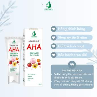 Sữa rửa mặt AHA Ngân Bình hoa quả loại bỏ bụi bẩn, lớp trang điểm nhẹ nhàng, mang lại làn da láng mịn, trắng sáng