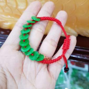 Vòng tay chỉ đỏ đồng xu may mắn