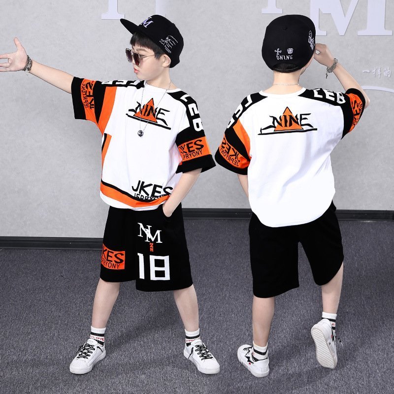 Bộ cotton cho bé size đại mẫu trắng cam