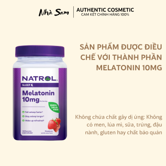 Kẹo Dẻo Ngủ Ngon Natrol Gummies Melatonin 10mg Hỗ Trợ Giấc Ngủ Tự Nhiên | Nhà Sam