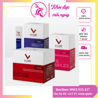 Vlive combo bộ 3 thực phẩm dinh dưỡng tế bào vlive Voxy Vneral Vtrition tăng cường sức đề kháng nâng cao hệ miễn dịch