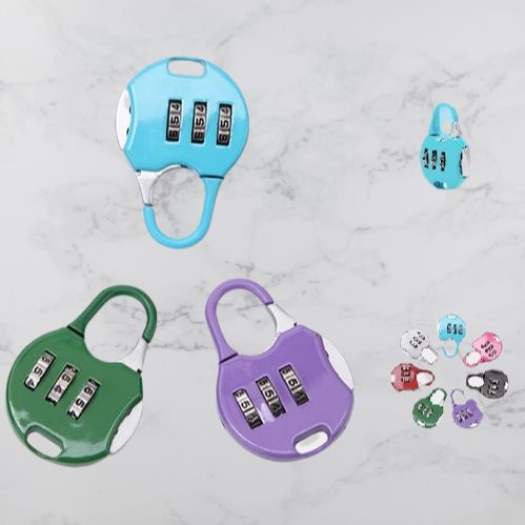 03 Ổ KHOÁ HÀNH LÝ CUTE NHIỀU MÀU [ Khoá mã số, Khoá Vali, khá ba lô, khoá cặp táp, khoá tủ ] (Giao màu ngẫu nhiên)