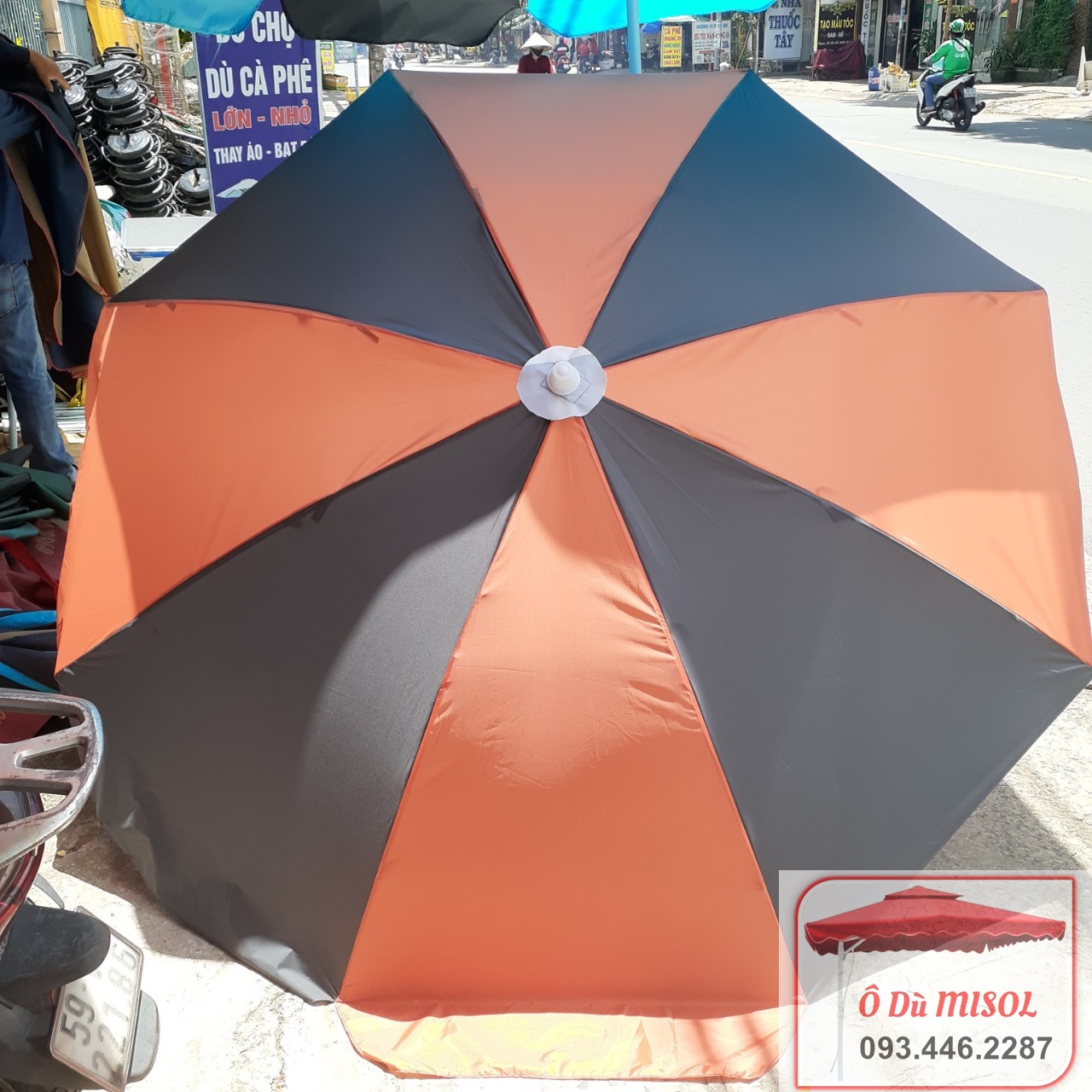 Dù che nắng ngoài trời dù che nắng lớn dù che mưa KHÔNG KÈM ĐẾ - Đường kính 2m2 cao 2m5 chất liệu Polyester chống thắm nước bền màu độ bền cao sử dụng lâu dài