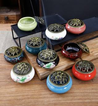 Lư trầm lư xông dụng cụ đốt nhang nụ bằng sứ