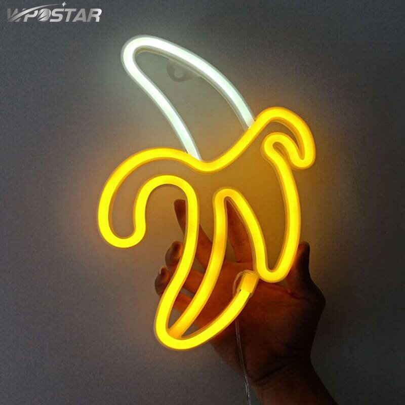 Đèn neon led hình chuối đèn ngủ biển hiệu neon nghệ thuật treo tường cho phòng ngủ tiệc sinh nhật đèn led usb treo trang trí tường