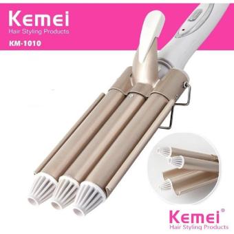 Máy uốn tóc 3 trục có điều chỉnh nhiệt độ kemei KM 1010