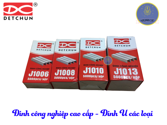 Đinh công nghiệp cao cấp - đinh u - đinh ghim detchun 1006j - 1008j - 1010j - 1013j - hộp 5000 đinh thép mạ kẽm chống gỉ