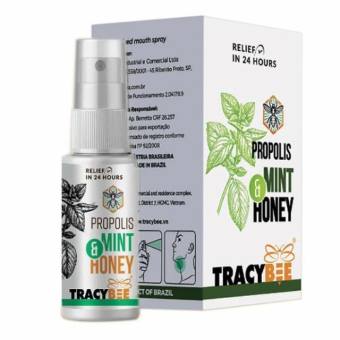[TRACYBEE] Keo ong xanh BRAZIL vị Bạc Hà dạng xịt hỗ trợ trị ho viêm họng dùng cho trẻ em trên 24 tháng tuổi và người lớn