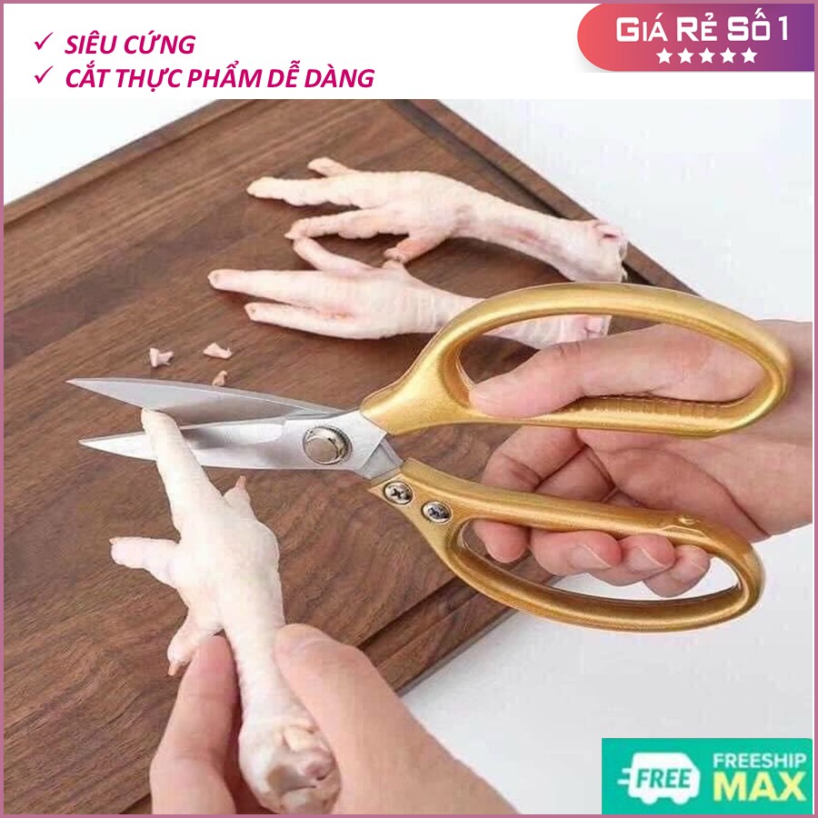 Kéo làm bếp đa năng siêu sắc, kéo cắt gà, cắt xương, kéo cắt thực phẩm lưỡi inox, kéo sk Nhật Bản